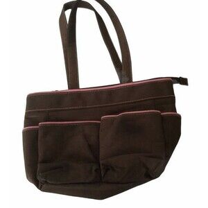 Baby Boon Diaper Bag Small Carry Lunch Tote Makeup Food Toys Brown Pink Zipper